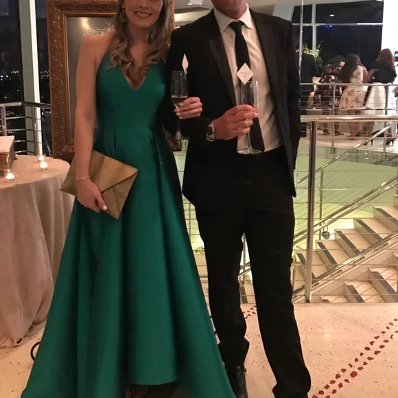 High low emerald green Badgley Mischka collection Elegant for any  occasion